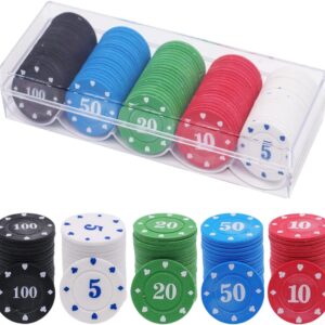xzm casino tokens lot de 100 jetons de poker en acrylique avec boite pour marqueurs a rebours jetons roulettes jetons de poker en ceramique 1